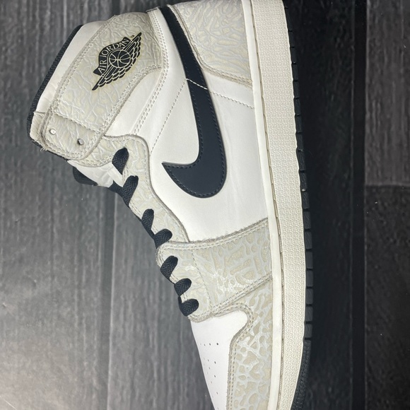 Nike Air Jordan 1 Retro High Elephant Pure Platinum White Black US Mens size 13 - Picture 6 of 12